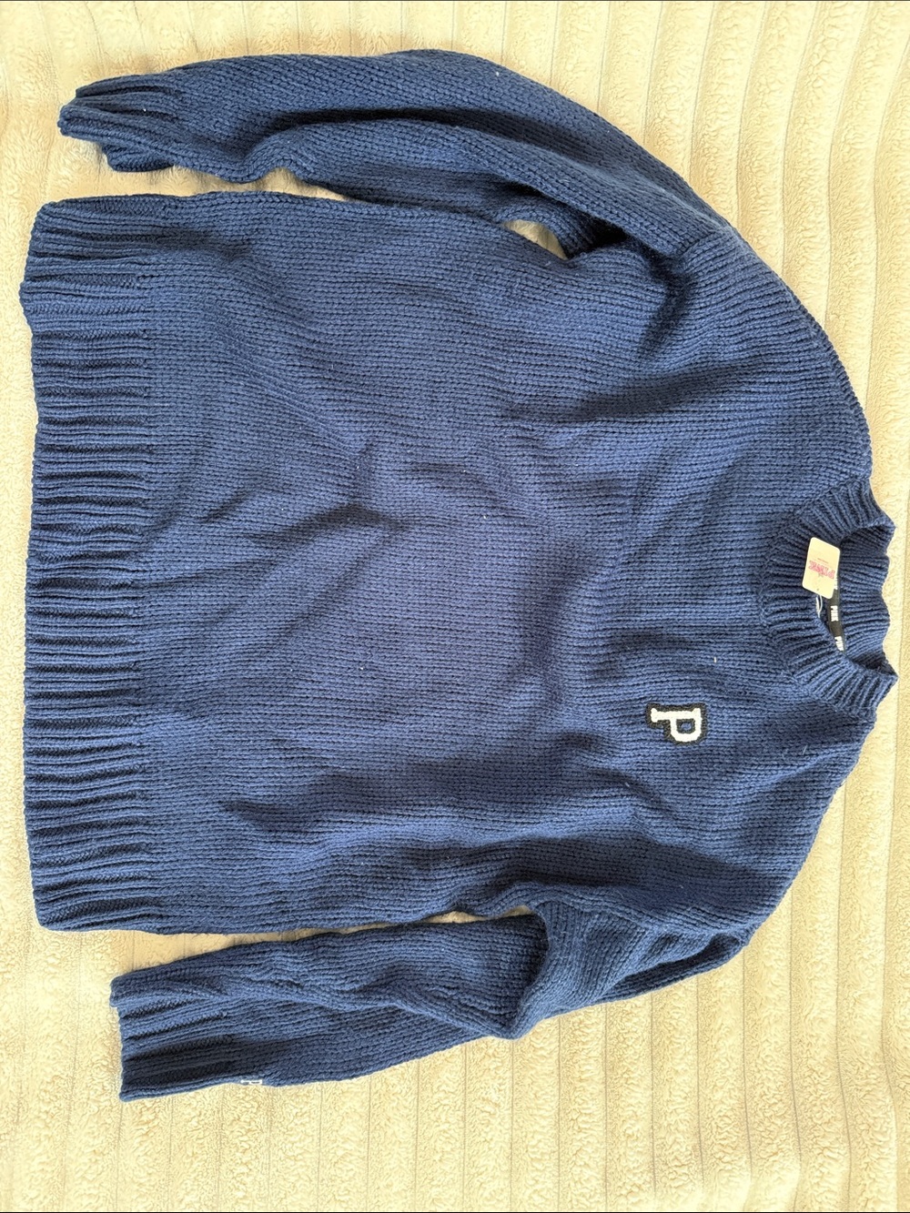Women’s Navy Knit Sweater with P Patch